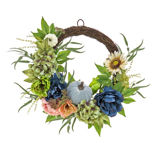 24&#x27;&#x27; Floral Decorated Harvest Wreath